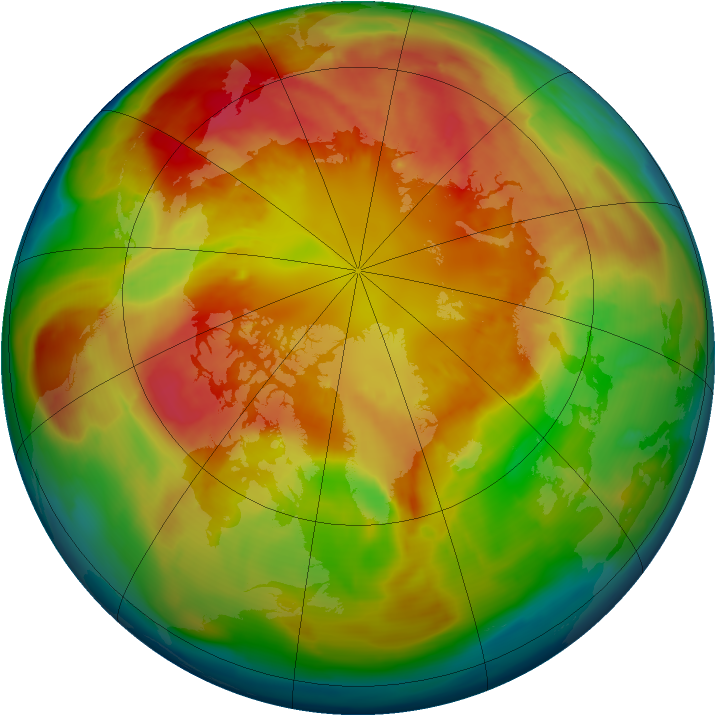 Arctic ozone map for 06 March 2013